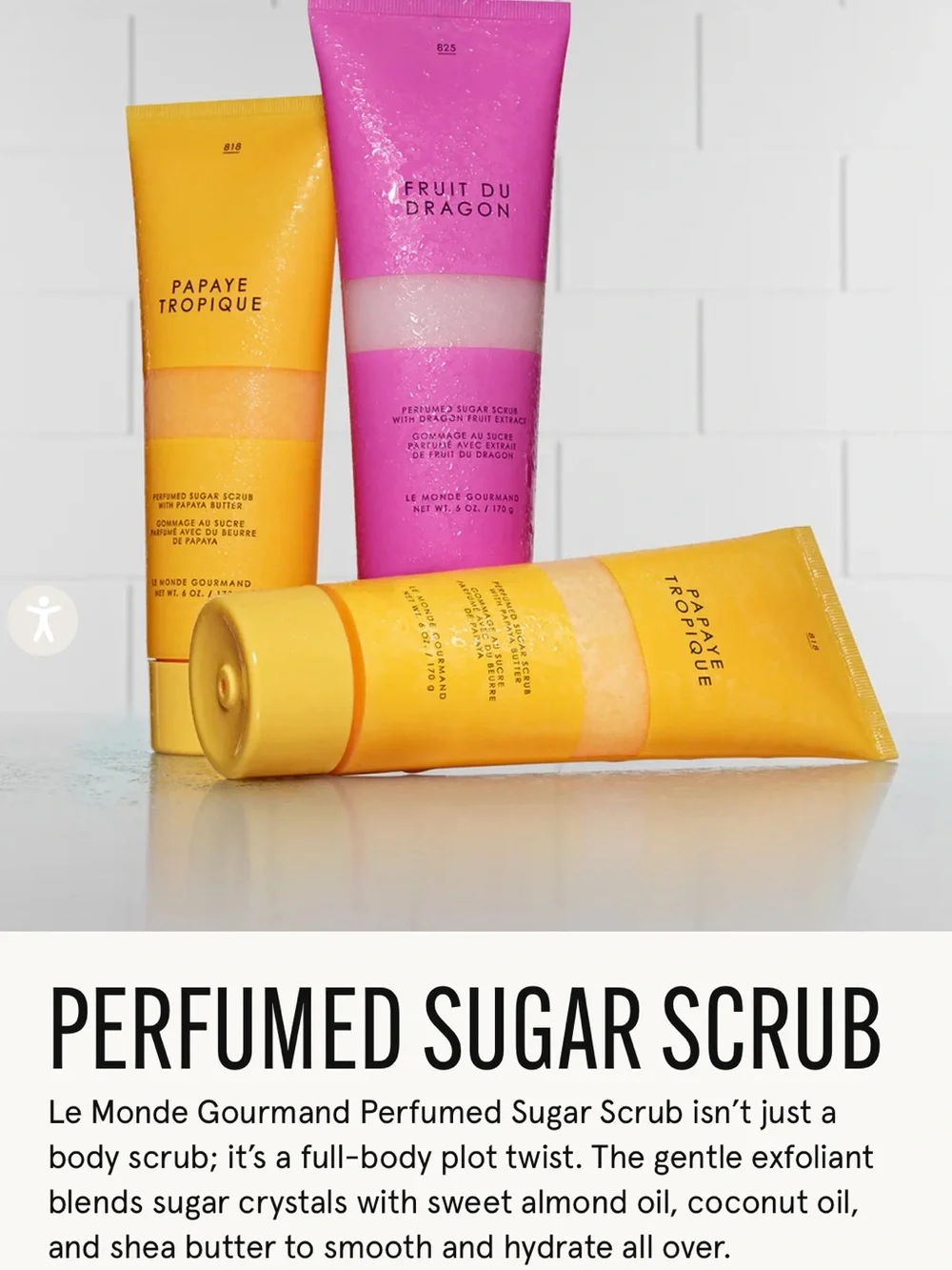 Fruit Du Dragon & Papaye Tropique Perfumed Sugar Scrubs - Pink & Yellow